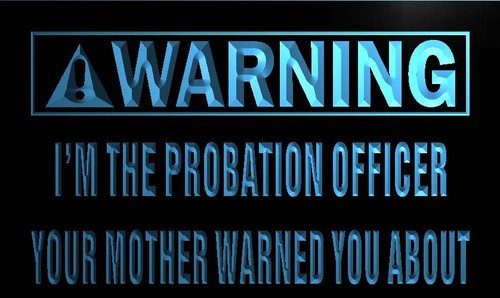 Warning I'm the Probation Officer Neon Sign